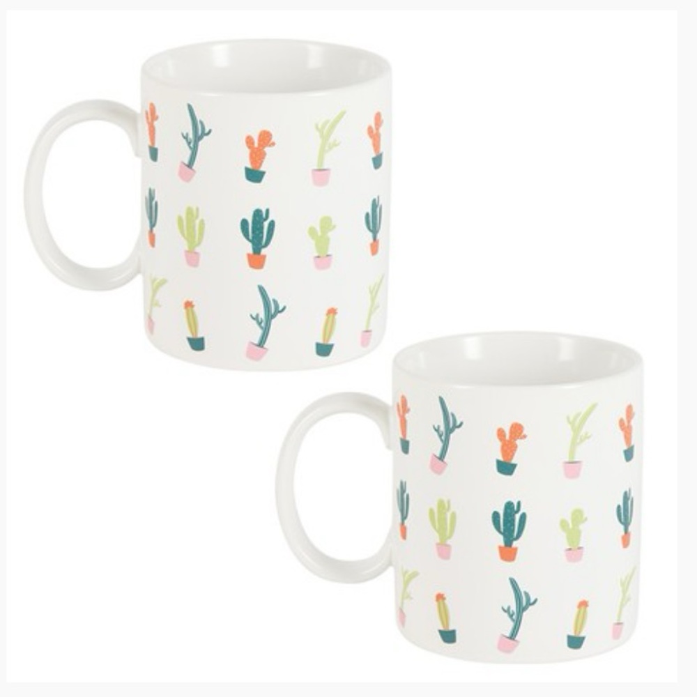 XO Sienna Set of 2 Cactus Patterned Mugs